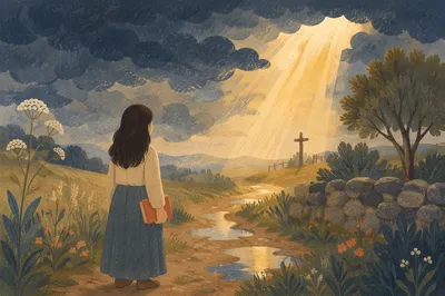 Golden Hope Through Storm Clouds