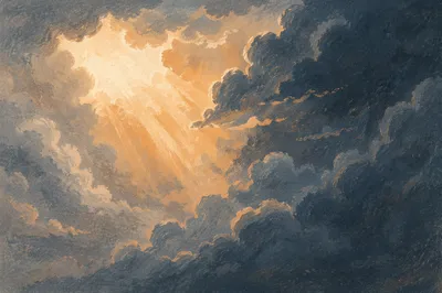 Hopeful Sunlight Through Storm Clouds