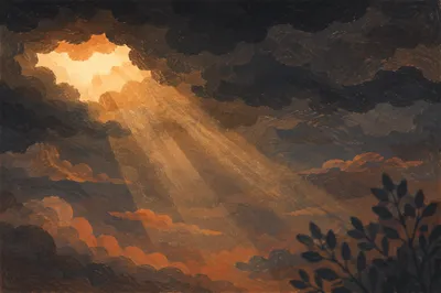 Hopeful Light Breaking Through Storm Clouds