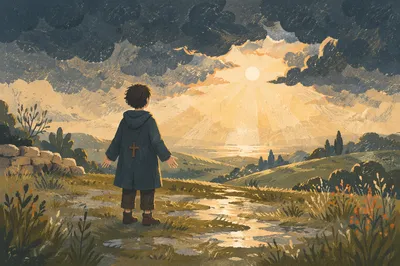 Hopeful Sunlight Breaking Through Storm Clouds