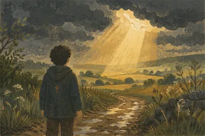 Golden Hope Beyond Storm Clouds