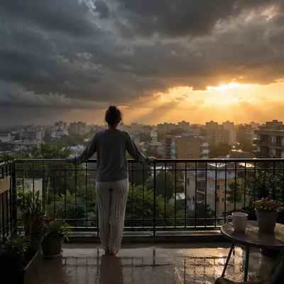 Hopeful Sunlight Through Storm Clouds