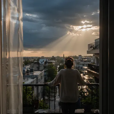 Hopeful Sunlight Breaking Through Storm Clouds