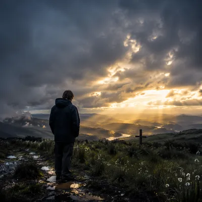 Golden Hope Through Storm Clouds