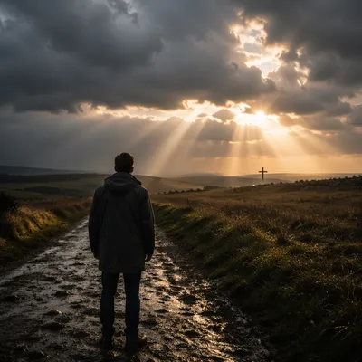 Hopeful Sunlight Beyond Storm Clouds