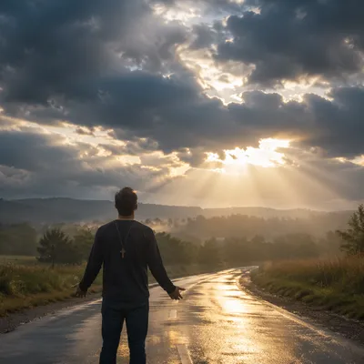 Hopeful Sunlight Beyond Storm Clouds
