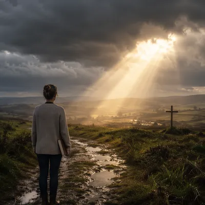 Golden Hope Through Storm Clouds