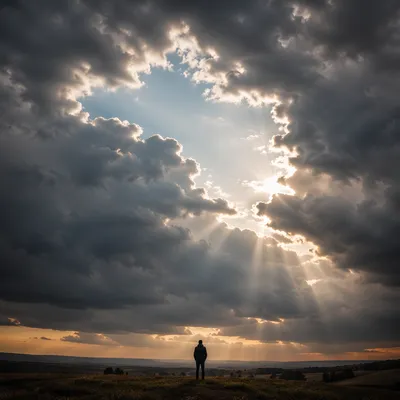 Sunlight Breaking Through Storm Clouds in Hope