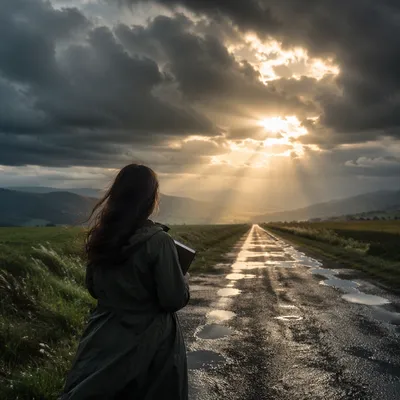 Hopeful Sunlight Through Storm Clouds