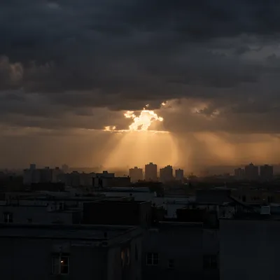 Golden Hope Through Storm Clouds