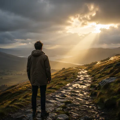Golden Light Breaking Through Storm Clouds