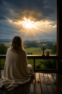 Hopeful Sunlight Breaking Through Storm Clouds