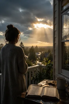 Sunlight Through Storm Clouds on Prayer Porch