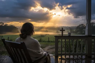 Hopeful Sunlight Through Storm Clouds