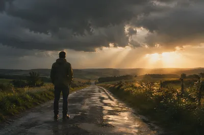 Sunlight Breaking Through Storm Clouds