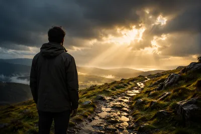 Golden Hope Through Storm Clouds