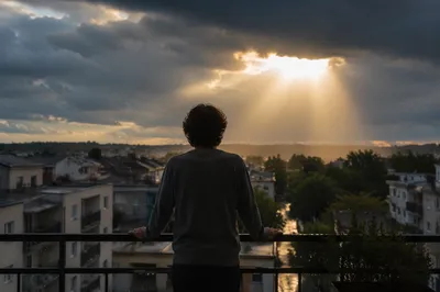 Sunlight Breaking Through Storm Clouds