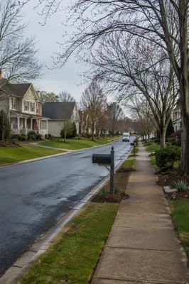 Suburban Mailbox on Quiet Residential Street