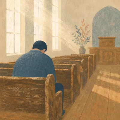 Solitary Prayer in a Quiet Chapel