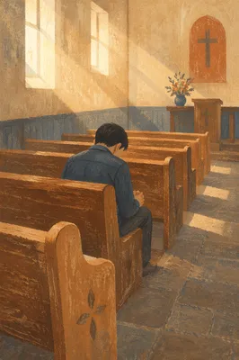 Solitary Prayer in a Quiet Chapel