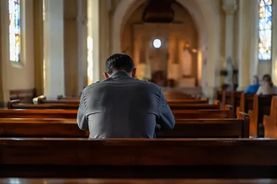 Solitary Prayer in a Quiet Chapel
