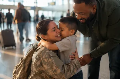 Emotional Military Family Reunion at Airport