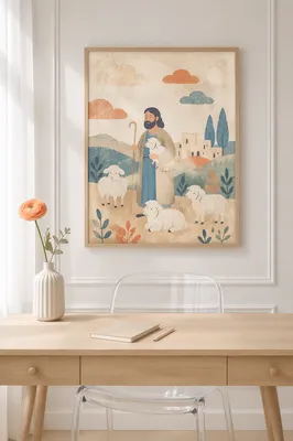 Minimalist Desk with Single Peach Flower