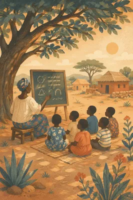 Missionary Teaching Children Beneath Acacia Tree