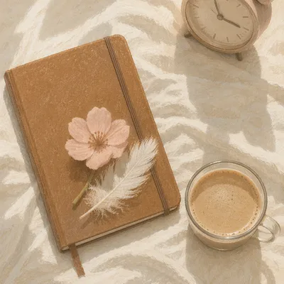 Calm Morning Coffee Journal Flat Lay