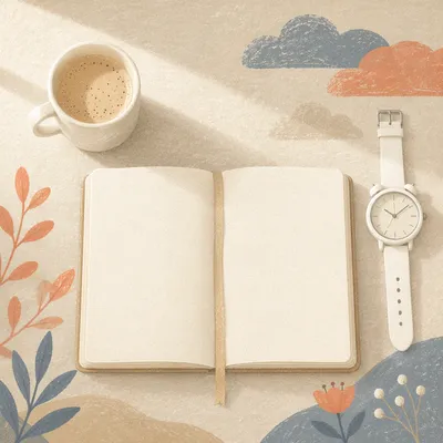 Minimal Morning Routine Flat Lay Scene