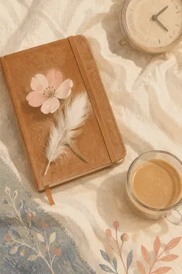 Cozy Morning Coffee Journal Flat Lay