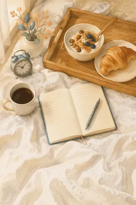 Calm Morning Coffee Journal Flat Lay