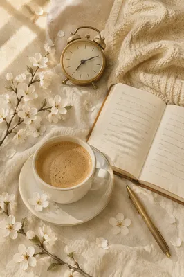 Cozy Morning Coffee Journal Flat Lay