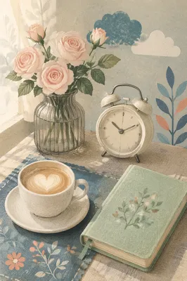 Cozy Morning Coffee Journal Flat Lay