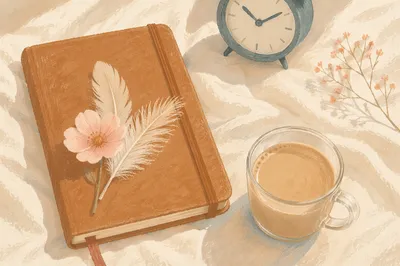Calm Morning Coffee Journal Flat Lay