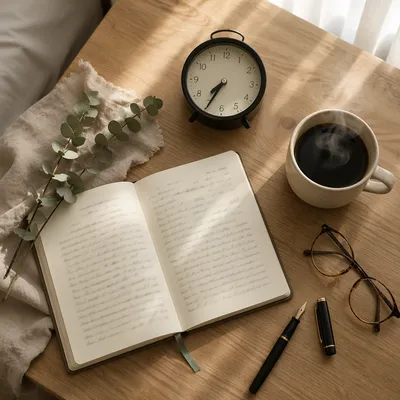 Peaceful Morning Routine Flat Lay Scene
