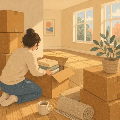 Hopeful Moving Day in a Bright Apartment