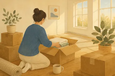 Hopeful Moving Day in a New Apartment
