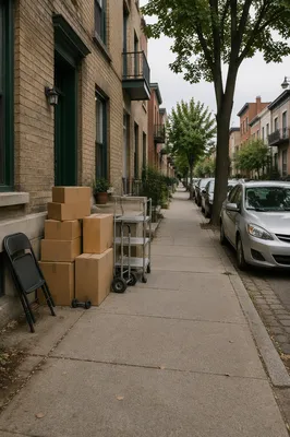 Moving Boxes Outside New Home Apartment