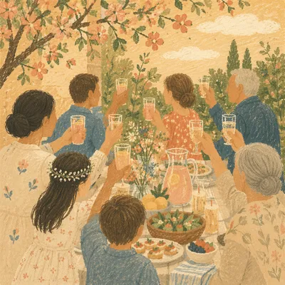 Joyful Multigenerational Garden Family Celebration