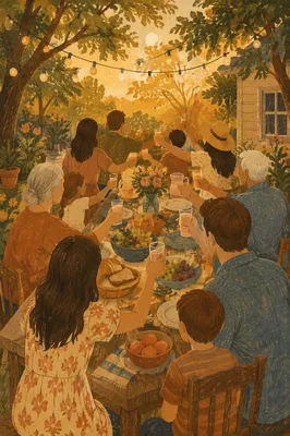 Golden Hour Multigenerational Family Backyard Celebration