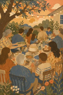 Golden Hour Multigenerational Backyard Celebration