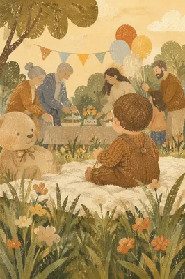Multigenerational Family Celebration in Garden