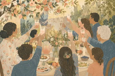 Joyful Multigenerational Garden Family Celebration