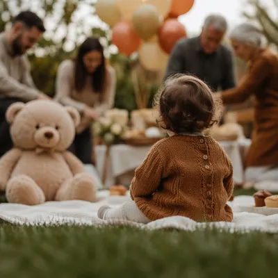 Multigenerational Family Celebration in Garden Backyard