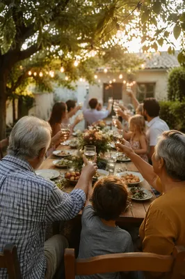 Golden Hour Multigenerational Family Backyard Celebration