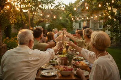 Golden Hour Multigenerational Family Backyard Celebration