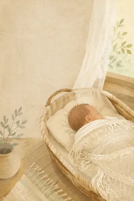 Peaceful Newborn Sleeping in Knit Blanket