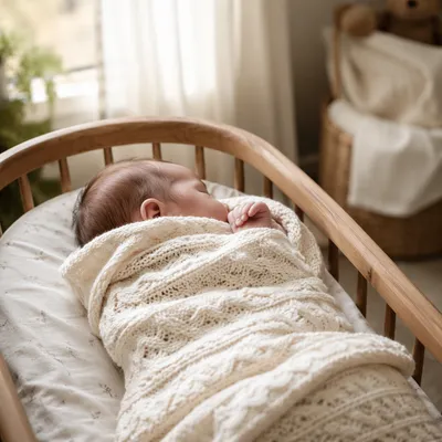 Peaceful Newborn Sleeping by Sunlit Window