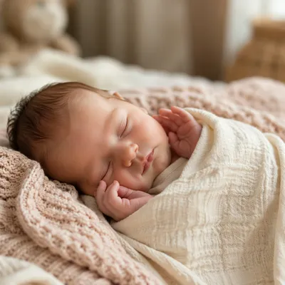 Peaceful Newborn Sleeping in Cozy Nursery